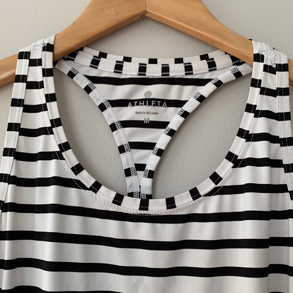 Athleta black and white striped tank - Picture 2 of 4